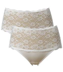 2-pack Trofe Lace Maxi Briefs Champagne