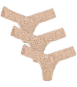 3-pack Low Rise Thong Beige