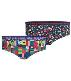 2-pack Cotton Stretch Hipster For Girls 212 Blue Pattern