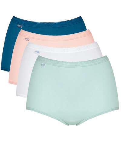 4-pack Basic Plus Maxi Panty Blue/White – Blåa Trosor från Sloggi
