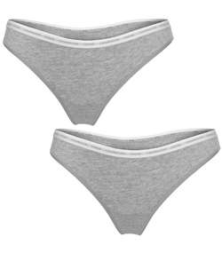 2-pack One Cotton Stretch Thong  Grey