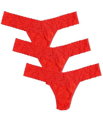 3-pack Low Rise Thong Red – Röda Stringtrosor från Hanky Panky