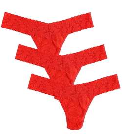 3-pack Low Rise Thong Red