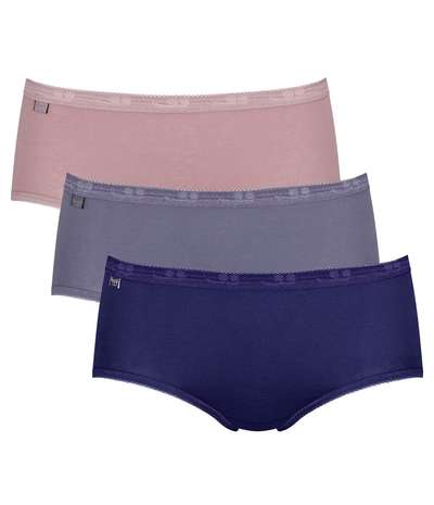 3-pack Basic Plus Midi Colored Pink/Lilac – Rosa Trosor från Sloggi