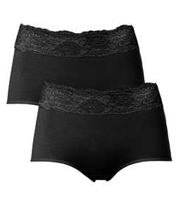 2-pack Trofe Lace Trimmed Maxi Briefs Black