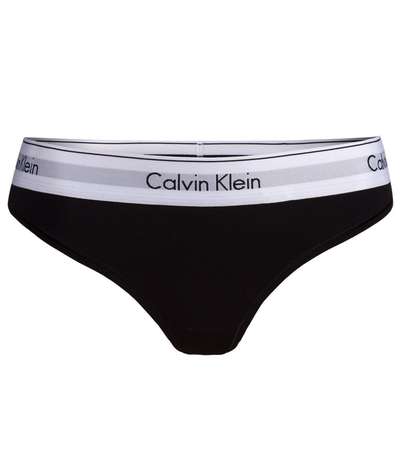 Modern Cotton Plus Thong Black – Svarta Stringtrosor från Calvin Klein
