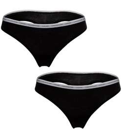 2-pack One Cotton Stretch Thong  Black