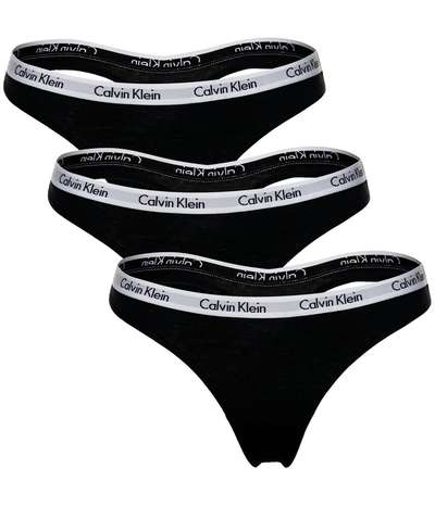 3-pack Carousel Thongs Black – Svarta Stringtrosor från Calvin Klein