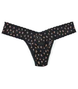 Cross Dyed Leopard Low Rise Thong Black pattern-2