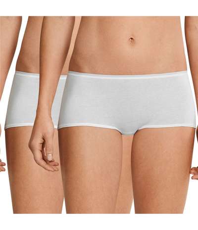2-pack Essentials Cotton Shorts White – Vita Boxertrosor från Schiesser