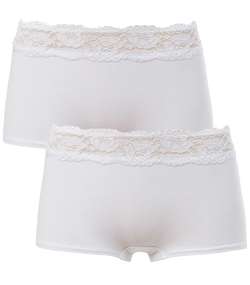 2-pack Trofe Lace Trimmed Boxer Briefs White