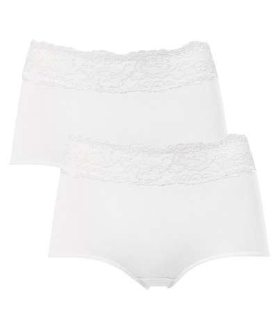 2-pack Trofe Lace Trimmed Maxi Briefs White – Vita brieftrosor från Trofé