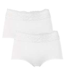 2-pack Trofe Lace Trimmed Maxi Briefs White
