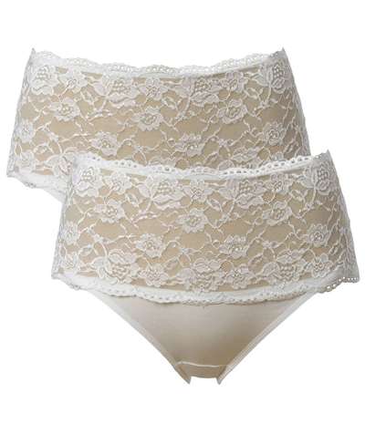 2-pack Trofe Lace Maxi Briefs Champagne – Beige brieftrosor från Trofé