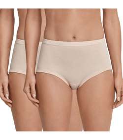 2-pack Original Classics Fine Rib Waist Panties Beige