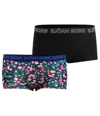 2-pack Core Tencel Minishorts 212 Black/Blue – Blåa boxertrosor från Björn Borg