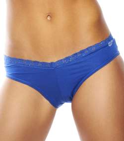 Lace Tanga Heart Navy