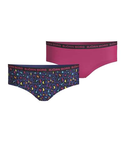 2-pack Cotton Stretch Hipster For Girls 1932 Pink/Blue – Blåa hipstertrosor från Björn Borg