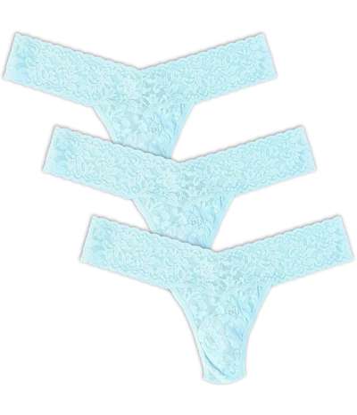 3-pack Low Rise Thong Iceblue – Blåa Stringtrosor från Hanky Panky