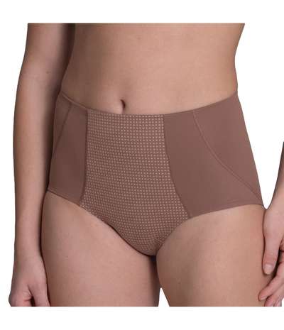 Clara Art Highwaist Brief Brown – Bruna brieftrosor från Anita