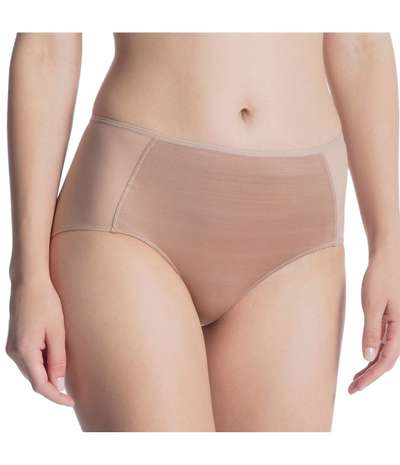 Feminine Air Brief High Waist Light brown – Bruna brieftrosor från Calida