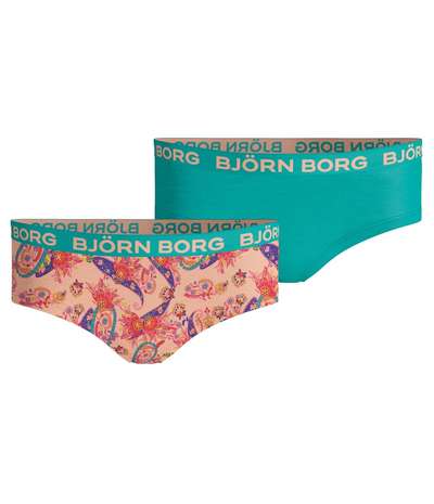 2-pack Paisley Hipster For Girls Multi-colour – Flerfärgade hipstertrosor från Björn Borg