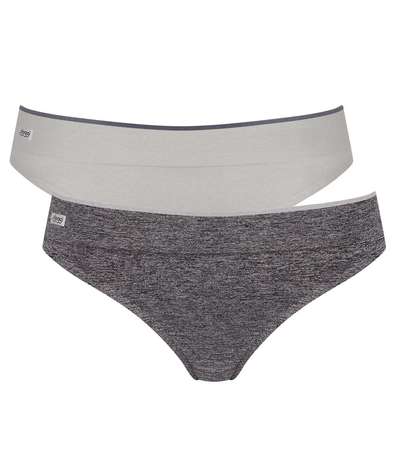 2-pack Sloggi mOve Seamless Thong Grey/Darkgrey – Gråa Stringtrosor från sloggi Move