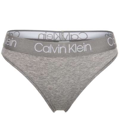 Body Cotton High Leg Tanga Grey – Gråa tangatrosor från Calvin Klein