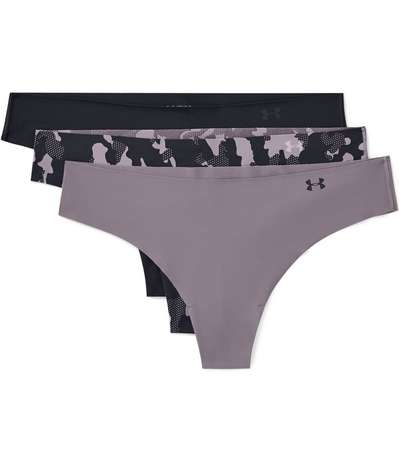 3-pack Pure Stretch Thong Printed Lilac – Lila Stringtrosor från Under Armour