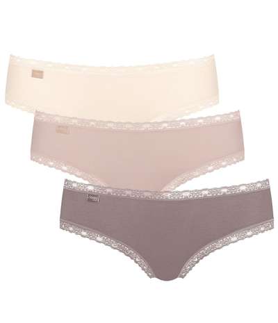 3-pack 24 7 Weekend Hipster Pink/Beige – Rosa hipstertrosor från Sloggi