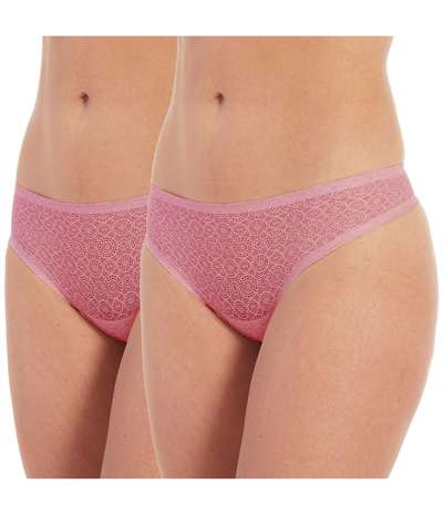 2-pack MAGIC Dream Lace Thong Lightpink – Rosa Stringtrosor från Magic