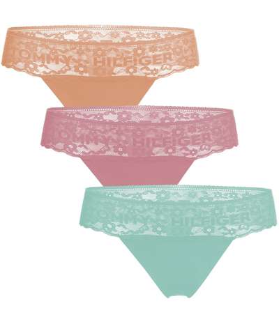 3-pack Lace Thong Mint/Pink – Rosa Stringtrosor från Tommy Hilfiger