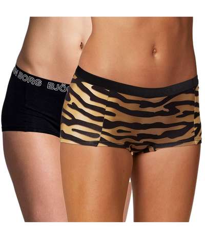 2-pack Core Tencel Minishorts 2032 Black pattern-2 – Svarta Boxertrosor från Björn Borg