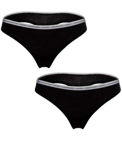 2-pack One Cotton Stretch Thong  Black – Svarta Stringtrosor från Calvin Klein
