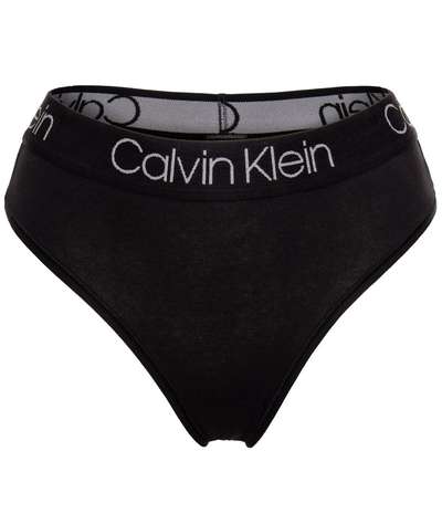 Body Cotton High Waist Thong Black – Svarta Stringtrosor från Calvin Klein