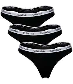 3-pack Carousel Thongs Black