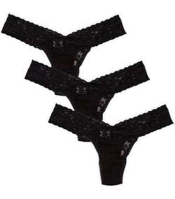 3-pack Low Rise Thong Black