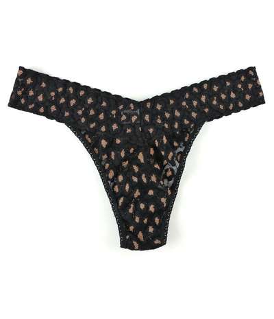 Cross Dyed Leopard Original Rise Thong Black pattern-2 – Svarta Stringtrosor från Hanky Panky