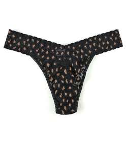 Cross Dyed Leopard Original Rise Thong Black pattern-2