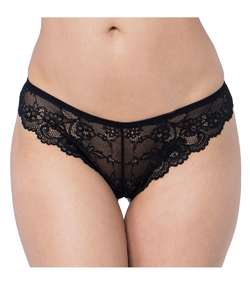 Tempting Lace Brazilian String  Black