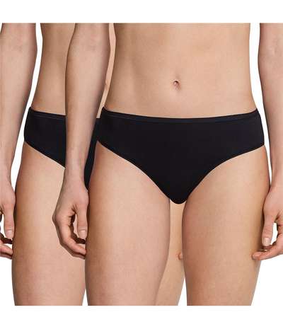 2-pack Essentials Cotton Tai Black – Svarta taitrosor från Schiesser