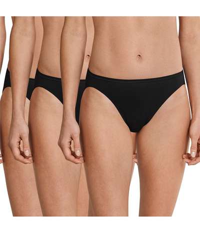 3-pack Essentials Cotton Rio Panties Black – Svarta Trosor från Schiesser