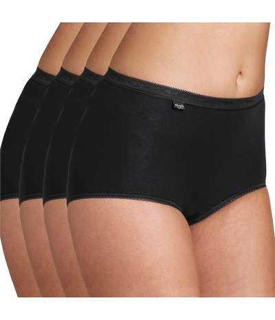 4-pack Basic Plus Maxi  Black – Svarta Trosor från Sloggi