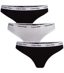 3-pack Carousel Thongs Black/White