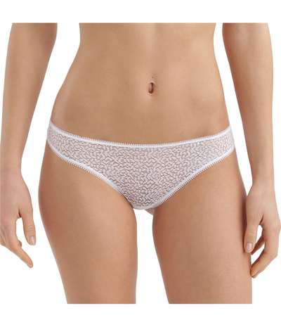 Modern Lace Trim Thong White – Vita Stringtrosor från DKNY