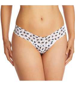 Spot Low Rise Thong White Pattern-2