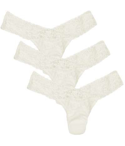 3-pack Low Rise Thong Ivory – Vita Stringtrosor från Hanky Panky