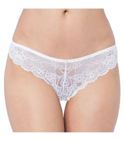 Tempting Lace Brazilian String  White