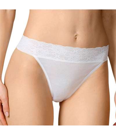 Lycraspitze Tanga 21904 White 001 – Vita tangatrosor från Calida