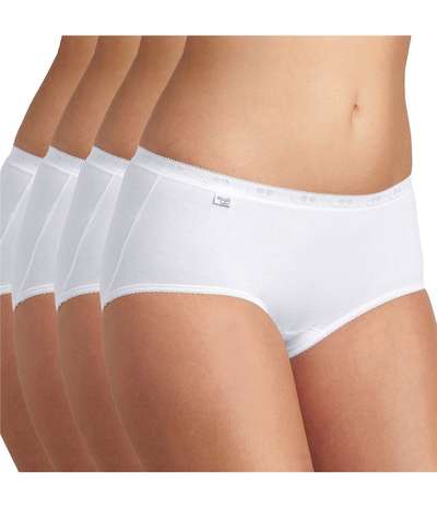 4-pack Basic Plus Midi White – Vita Trosor från Sloggi